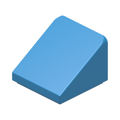 ROOF TILE 1X1X2/3, ABS · Dark Azur (réf. BrickLink Dark Azure)