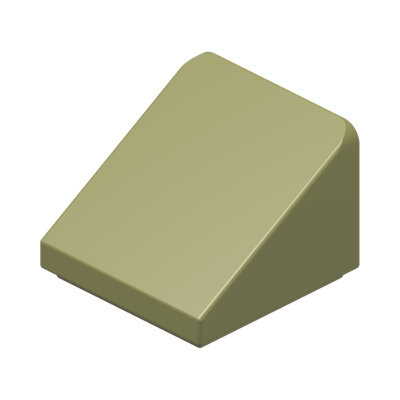 ROOF TILE 1X1X2/3, ABS · Olive Green (réf. BrickLink Olive Green)