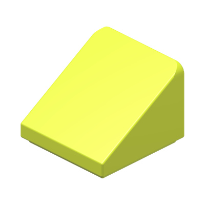 ROOF TILE 1X1X2/3, ABS · Vibrant Yellow (réf. BrickLink Neon Yellow)