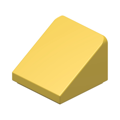 ROOF TILE 1X1X2/3, ABS · Bright Yellow (réf. BrickLink Yellow)
