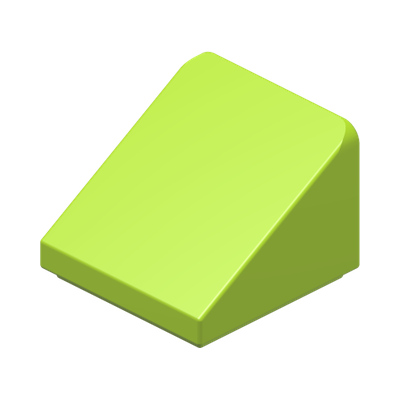 ROOF TILE 1X1X2/3, ABS · Bright Yellowish Green (réf. BrickLink Lime)