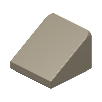 ROOF TILE 1X1X2/3, ABS · Sand Yellow (réf. BrickLink Dark Tan)