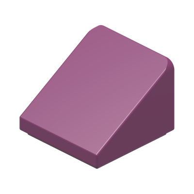 ROOF TILE 1X1X2/3, ABS · Bright Reddish Violet (réf. BrickLink Magenta)