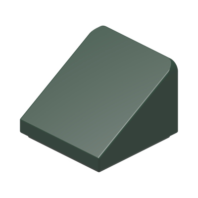 ROOF TILE 1X1X2/3, ABS · Earth Green (réf. BrickLink Dark Green)