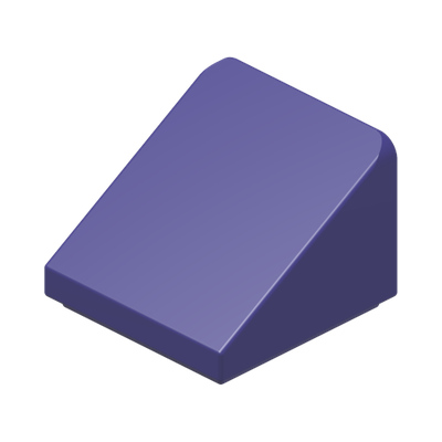 ROOF TILE 1X1X2/3, ABS · Medium Lilac (réf. BrickLink Dark Purple)