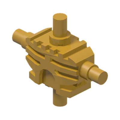 Torso Mechanical, Armor with 4 Pins, Bionicle · LEGO 4294140 (réf. BrickLink 54275) · Couleur BrickLink : Pearl Gold