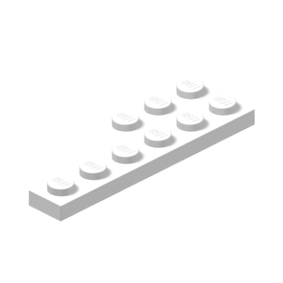 RIGHT PLATE 3X6 W. ANGLE · LEGO 4287707 (réf. BrickLink 54383) · White (réf. BrickLink White)