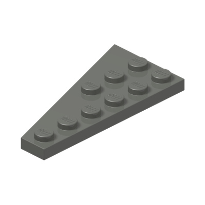 RIGHT PLATE 3X6 W. ANGLE · Dark Stone Grey (réf. BrickLink Dark Bluish Gray)