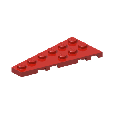 LEFT PLATE 3X6 W ANGLE · LEGO 6170834 (réf. BrickLink 54384) · Bright Red (réf. BrickLink Red)
