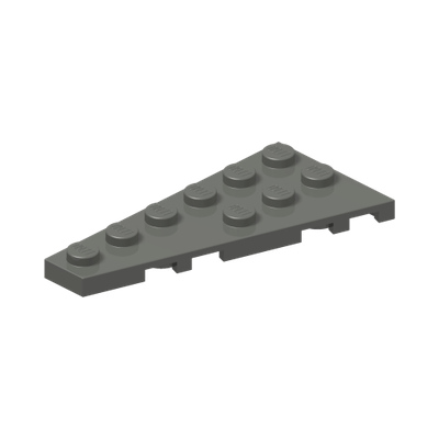 LEFT PLATE 3X6 W ANGLE · Dark Stone Grey (réf. BrickLink Dark Bluish Gray)