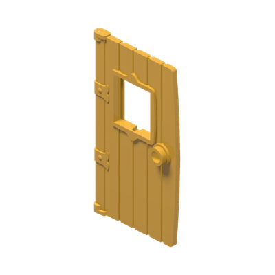 Door 1 x 4 x 6 with Window and Stud Handle · Réf. BrickLink 5466 · Couleur BrickLink : Bright Light Orange