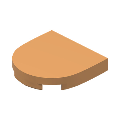 TILE 2X2, 1/2 CIRCLE · Medium Nougat (réf. BrickLink Medium Nougat)