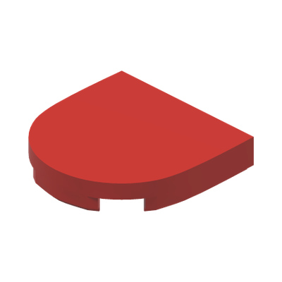 Tile, Round 2 x 2 Half Circle Extended · Couleur BrickLink : Red