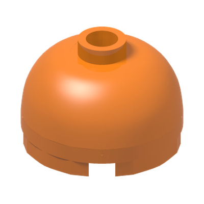 Brick, Round 2 x 2 Dome Top · Bright Orange (réf. BrickLink Orange)
