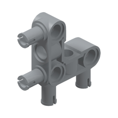 Angular beam 90degr. w.4 snaps · LEGO 6313453 (réf. BrickLink 55615) · Medium Stone Grey (réf. BrickLink Light Bluish Gray)