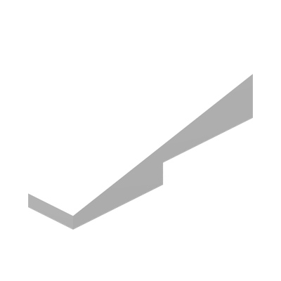 ROOF TILE 1X4X1, NO. 2 · LEGO 6481586 (réf. BrickLink 5654) · White (réf. BrickLink White)