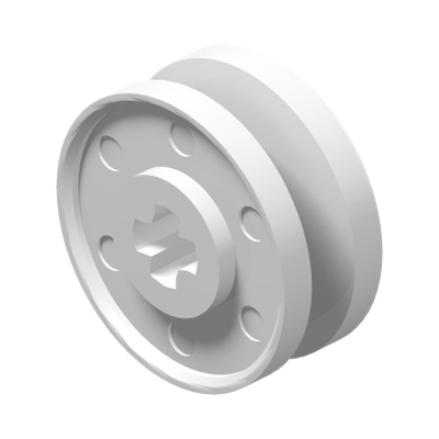 RIM NARROW, DIA. 18X7, W/ CROSS · LEGO 6013484 (réf. BrickLink 56903) · White (réf. BrickLink White)