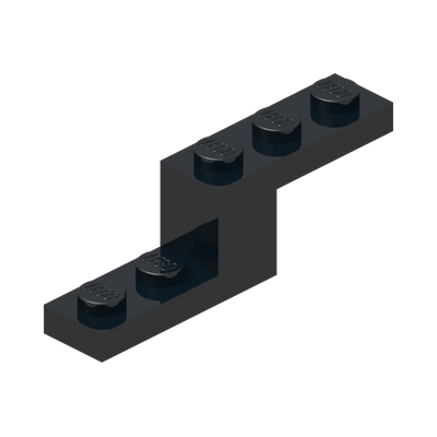 BRICK, W/ PLATE 1X5X1 1/3​ · LEGO 6484901 (réf. BrickLink 5712) · Black (réf. BrickLink Black)