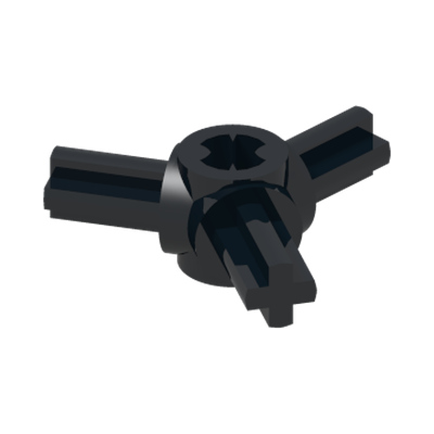 3-BRANCH CROSS AXLE W/CROSS H. · Black (réf. BrickLink Black)