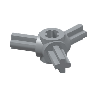 3-BRANCH CROSS AXLE W/CROSS H. · Medium Stone Grey (réf. BrickLink Light Bluish Gray)