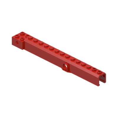 Crane Arm Outside, Wide with Pin Hole at Mid-Point · LEGO 4496440 (réf. BrickLink 57779) · Couleur BrickLink : Red