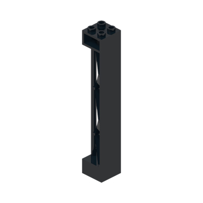Support 2 x 2 x 10 Girder Triangular Vertical - Type 2 - Open Side Top, 1 Post & 1 Panel · Réf. BrickLink 57893 · Couleur BrickLink : Black