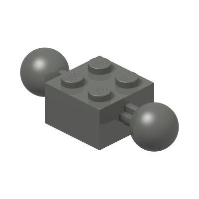 Technic, Brick Modified 2 x 2 with 2 Ball Joints · LEGO 4498096 (réf. BrickLink 57908) · Couleur BrickLink : Dark Bluish Gray