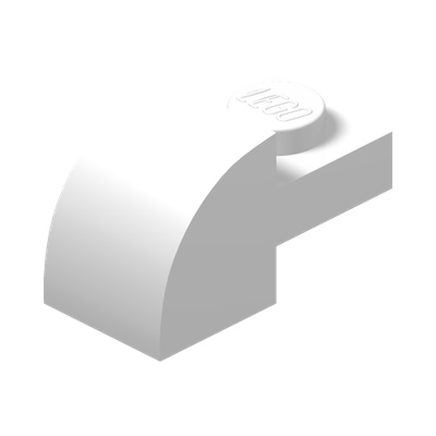 Slope, Curved 2 x 1 with Recessed Stud · Réf. BrickLink 5841 · Couleur BrickLink : White