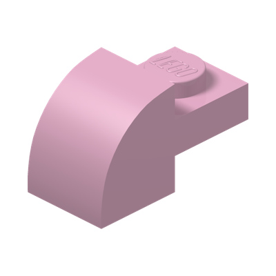 Slope, Curved 2 x 1 with Recessed Stud · Light Purple (réf. BrickLink Bright Pink)