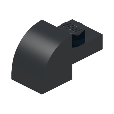 Slope, Curved 2 x 1 with Recessed Stud · Couleur BrickLink : Black