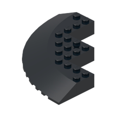 CIRCLE 90D 10X10, WRY 18D · LEGO 6454174 (réf. BrickLink 58846) · Black (réf. BrickLink Black)