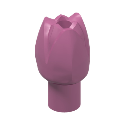 Plant Flower Tulip with Bar and Small Pin Hole · Réf. BrickLink 5903 · Bright Purple (réf. BrickLink Dark Pink)