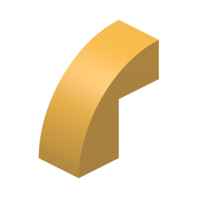 Slope, Curved 2 x 1 x 1 2/3 · Couleur BrickLink : Bright Light Orange