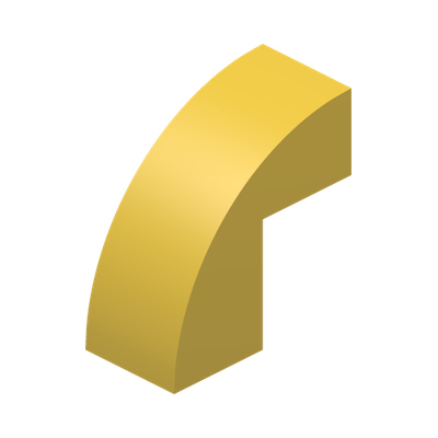 Slope, Curved 2 x 1 x 1 2/3 · Réf. BrickLink 5907 · Couleur BrickLink : Yellow