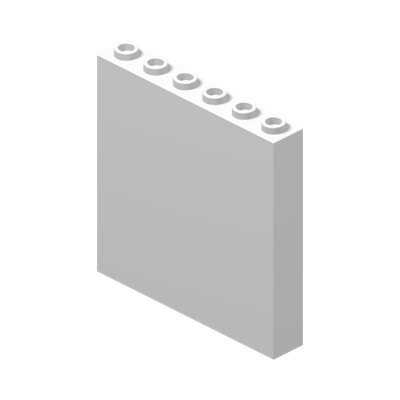 WALL ELEMENT 1x6x5, ABS · LEGO 4504228 (réf. BrickLink 59349) · White (réf. BrickLink White)