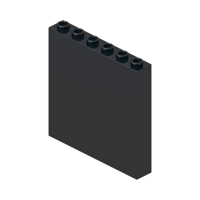 WALL ELEMENT 1x6x5, ABS · Black (réf. BrickLink Black)