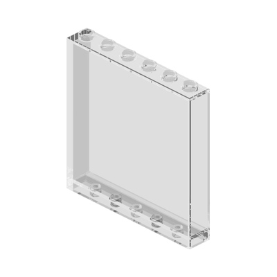 WALL ELEMENT 1X6X5 · Transparent (réf. BrickLink Trans-Clear)