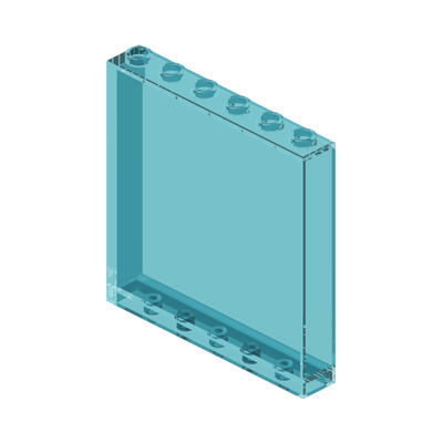 WALL ELEMENT 1X6X5 · Tr. Light Blue (réf. BrickLink Trans-Light Blue)