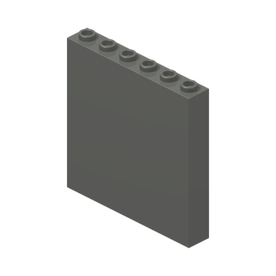 WALL ELEMENT 1x6x5, ABS · Dark Stone Grey (réf. BrickLink Dark Bluish Gray)