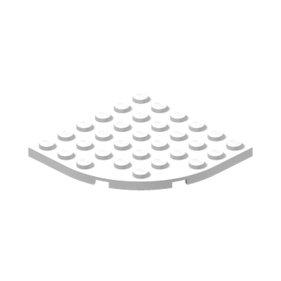 PLATE 6X6 W. BOW · LEGO 6057460 (réf. BrickLink 6003) · White (réf. BrickLink White)
