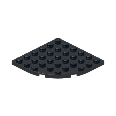 PLATE 6X6 W. BOW · Black (réf. BrickLink Black)