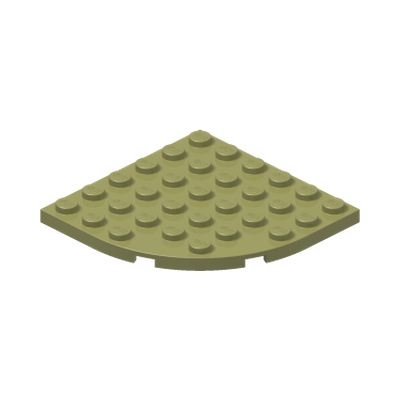 PLATE 6X6 W. BOW · Olive Green (réf. BrickLink Olive Green)
