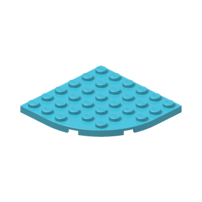 PLATE 6X6 W. BOW · Medium Azur (réf. BrickLink Medium Azure)