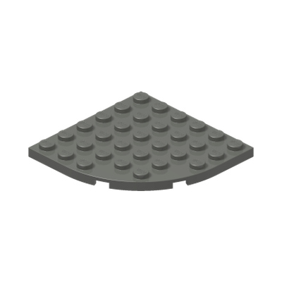 PLATE 6X6 W. BOW · Dark Stone Grey (réf. BrickLink Dark Bluish Gray)