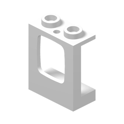 WALL ELEMENT 1X2X2 W. WINDOW · LEGO 4507685 (réf. BrickLink 60032) · White (réf. BrickLink White)