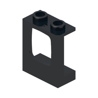 WALL ELEMENT 1X2X2 W. WINDOW · Black (réf. BrickLink Black)