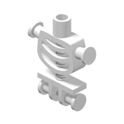 SKELETON BODY W SHAFT 3.2 · LEGO 6359891 (réf. BrickLink 60115) · White (réf. BrickLink White)