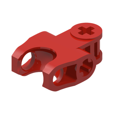 Technic, Axle Connector 2 x 3 with Ball Joint Socket - Closed Sides, Angled Forks with Closed Axle Holes · Réf. BrickLink 60176 · Couleur BrickLink : Red