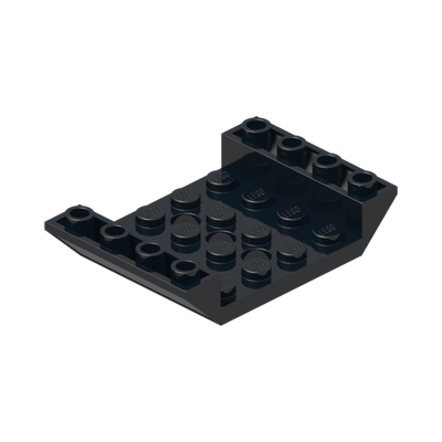 INV. ROOF TILE 4X6, 3XØ4.9 · Black (réf. BrickLink Black)