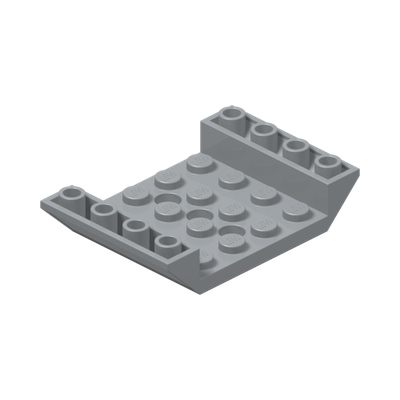 INV. ROOF TILE 4X6, 3XØ4.9 · Medium Stone Grey (réf. BrickLink Light Bluish Gray)